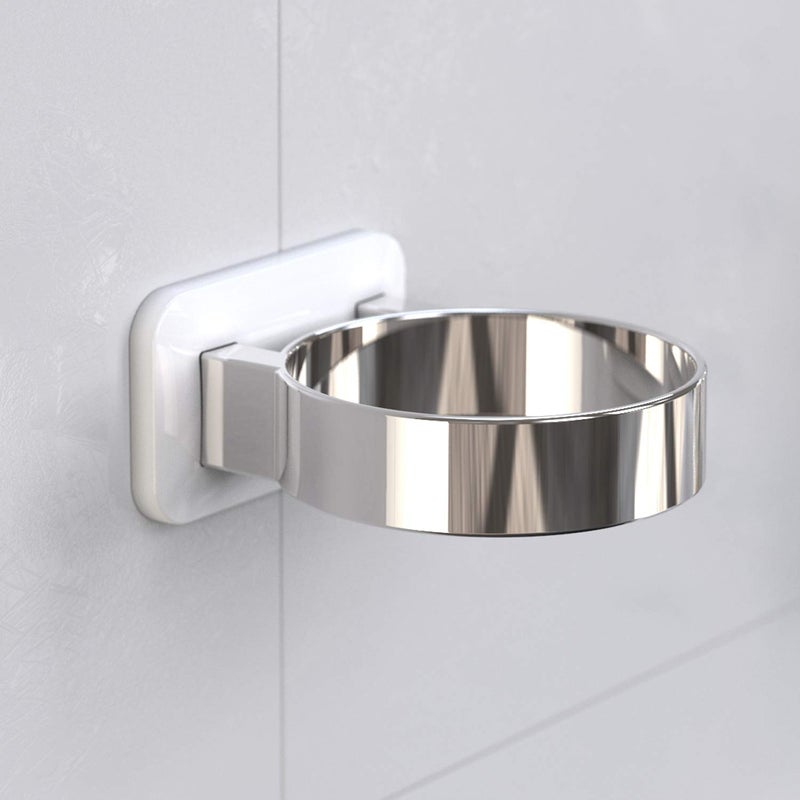RAIKEDR Hair Dryer Holder  Bathroom Hair Dryer Holder  Hair Care Tools Holder Wall Mount - Extra Large Rim (Silvery) - Image 4